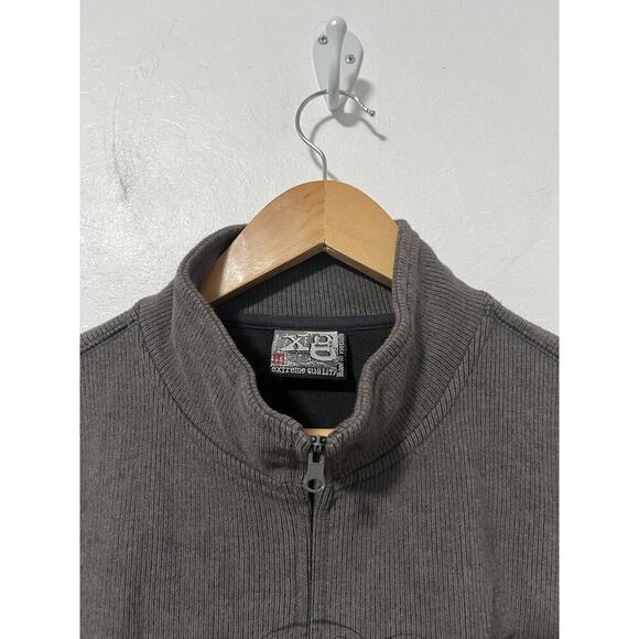 XG Extreme Men’s Full Zip Crest Graphic Sweatshirt Size M Gray Y2K Skater Grunge - Picture 5 of 10